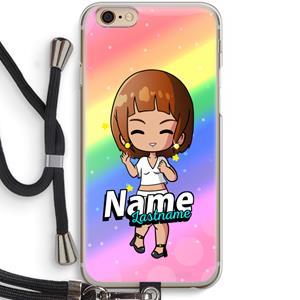 CaseCompany Chibi Maker vrouw: iPhone 6 / 6S Transparant Hoesje met koord