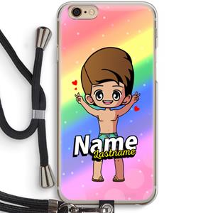 CaseCompany Chibi Maker man: iPhone 6 / 6S Transparant Hoesje met koord