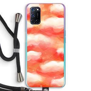 CaseCompany Lichte Wolken: Oppo A92 Transparant Hoesje met koord