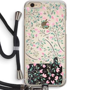 CaseCompany Sierlijke bloemen: iPhone 6 / 6S Transparant Hoesje met koord