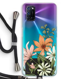 CaseCompany Floral bouquet: Oppo A92 Transparant Hoesje met koord