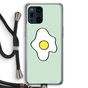 CaseCompany Spiegelei: Oppo Find X3 Transparant Hoesje met koord