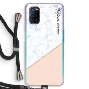 CaseCompany Marmer in stijl: Oppo A92 Transparant Hoesje met koord
