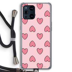 CaseCompany Ondersteboven verliefd: Oppo Find X3 Transparant Hoesje met koord