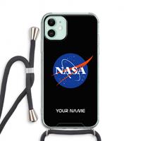 CaseCompany NASA: iPhone 11 Transparant Hoesje met koord