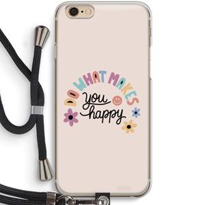 CaseCompany Happy days: iPhone 6 / 6S Transparant Hoesje met koord