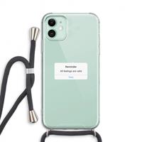 CaseCompany Reminder: iPhone 11 Transparant Hoesje met koord