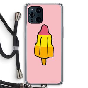 CaseCompany Raketijsje: Oppo Find X3 Transparant Hoesje met koord