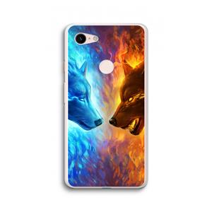 CaseCompany Fire & Ice: Google Pixel 3 XL Transparant Hoesje