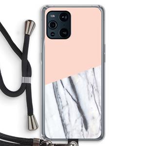 CaseCompany A touch of peach: Oppo Find X3 Transparant Hoesje met koord