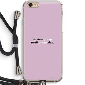 CaseCompany uzelf graag zien: iPhone 6 / 6S Transparant Hoesje met koord
