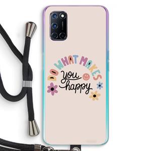 CaseCompany Happy days: Oppo A92 Transparant Hoesje met koord