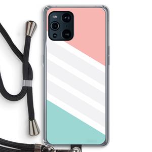 CaseCompany Strepen pastel: Oppo Find X3 Transparant Hoesje met koord