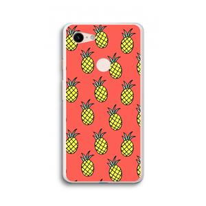 CaseCompany Ananas: Google Pixel 3 XL Transparant Hoesje