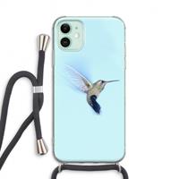 CaseCompany Kolibri: iPhone 11 Transparant Hoesje met koord