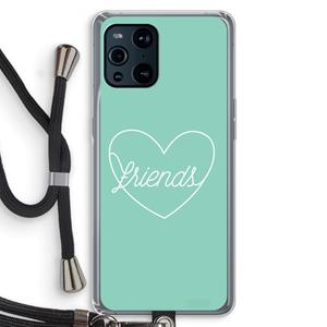 CaseCompany Friends heart pastel: Oppo Find X3 Transparant Hoesje met koord
