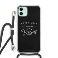 CaseCompany Never lose your value: iPhone 11 Transparant Hoesje met koord