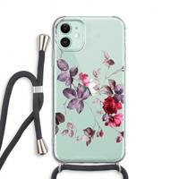 CaseCompany Mooie bloemen: iPhone 11 Transparant Hoesje met koord