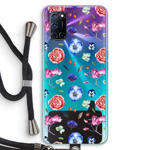 CaseCompany Bloemetjes: Oppo A92 Transparant Hoesje met koord