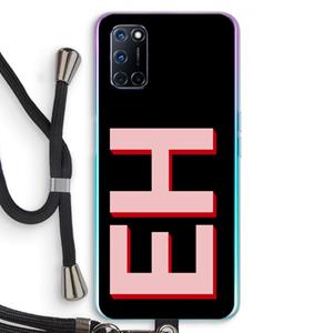 CaseCompany Monogram: Oppo A92 Transparant Hoesje met koord