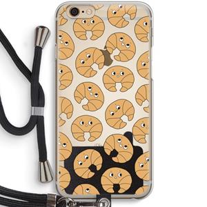 CaseCompany Croissant: iPhone 6 / 6S Transparant Hoesje met koord