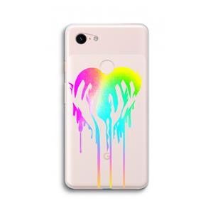 CaseCompany Hold My Heart: Google Pixel 3 XL Transparant Hoesje