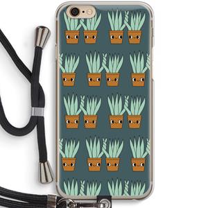 CaseCompany Sansevieria: iPhone 6 / 6S Transparant Hoesje met koord