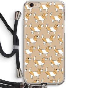 CaseCompany Doggy: iPhone 6 / 6S Transparant Hoesje met koord