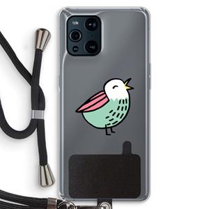 CaseCompany Birdy: Oppo Find X3 Transparant Hoesje met koord