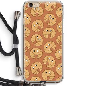 CaseCompany Croissant: iPhone 6 / 6S Transparant Hoesje met koord