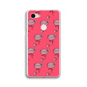 CaseCompany Flamingo: Google Pixel 3 XL Transparant Hoesje