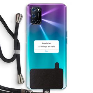 CaseCompany Reminder: Oppo A92 Transparant Hoesje met koord