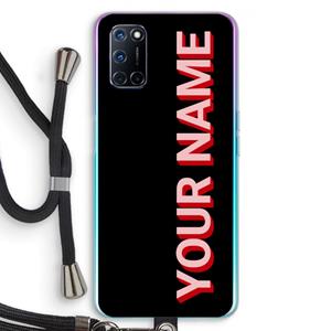 CaseCompany Namecase: Oppo A92 Transparant Hoesje met koord