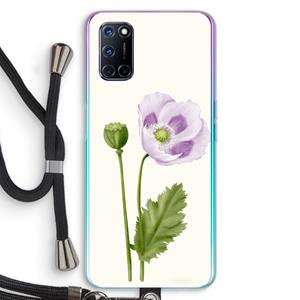 CaseCompany Purple poppy: Oppo A92 Transparant Hoesje met koord