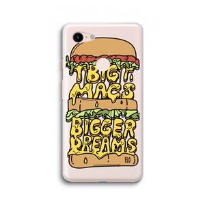 CaseCompany Big Macs Bigger Dreams: Google Pixel 3 XL Transparant Hoesje