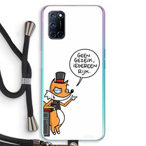 CaseCompany Geen Gezeik: Oppo A92 Transparant Hoesje met koord