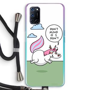 CaseCompany Unicorn: Oppo A92 Transparant Hoesje met koord