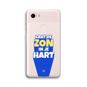 CaseCompany Laat de zon in je hart: Google Pixel 3 XL Transparant Hoesje