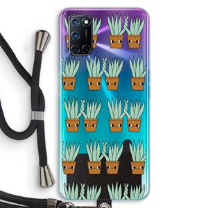 CaseCompany Sansevieria: Oppo A92 Transparant Hoesje met koord