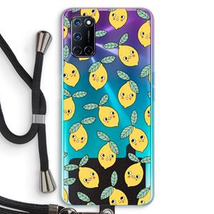 CaseCompany Citroenen: Oppo A92 Transparant Hoesje met koord