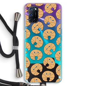 CaseCompany Croissant: Oppo A92 Transparant Hoesje met koord