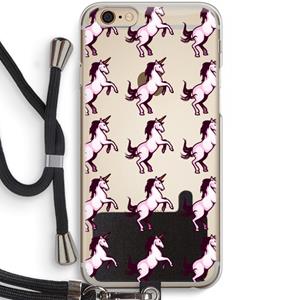 CaseCompany Musketon Unicorn: iPhone 6 / 6S Transparant Hoesje met koord