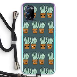 CaseCompany Sansevieria: Oppo A92 Transparant Hoesje met koord
