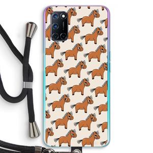 CaseCompany Pony: Oppo A92 Transparant Hoesje met koord