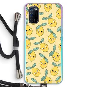 CaseCompany Citroenen: Oppo A92 Transparant Hoesje met koord