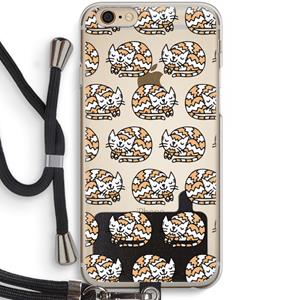 CaseCompany Slapende poes: iPhone 6 / 6S Transparant Hoesje met koord