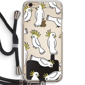 CaseCompany Papegaai: iPhone 6 / 6S Transparant Hoesje met koord