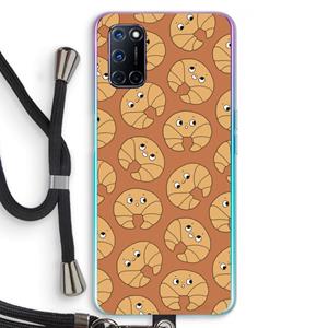 CaseCompany Croissant: Oppo A92 Transparant Hoesje met koord