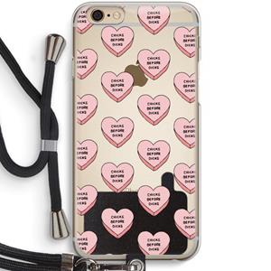 CaseCompany Chicks before dicks: iPhone 6 / 6S Transparant Hoesje met koord