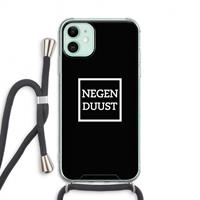 CaseCompany Negenduust black: iPhone 11 Transparant Hoesje met koord